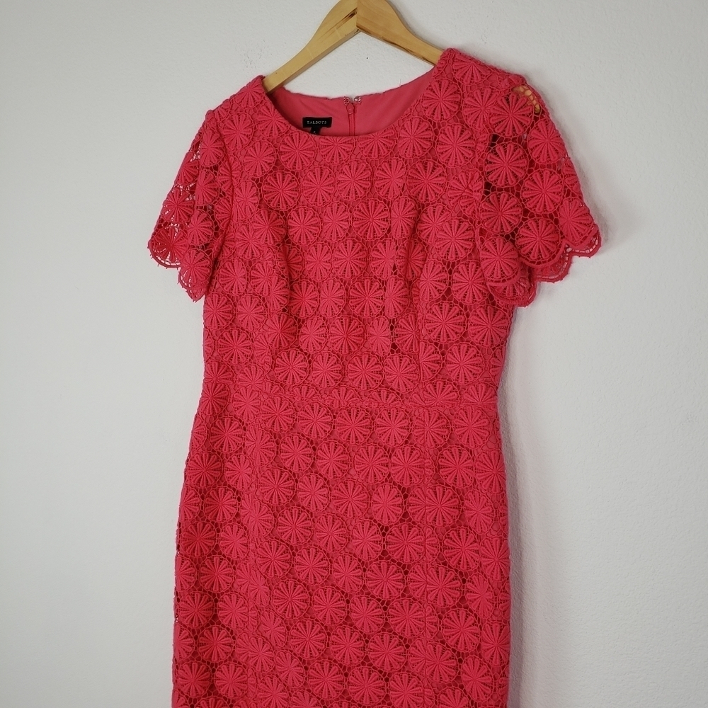 Talbots pink floral eyelet lace dress - Picture 9 of 10